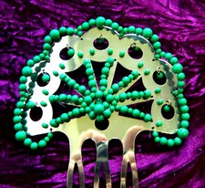 Spanish mantilla style hair comb with beads  ABO  NO US IMPORT TAX