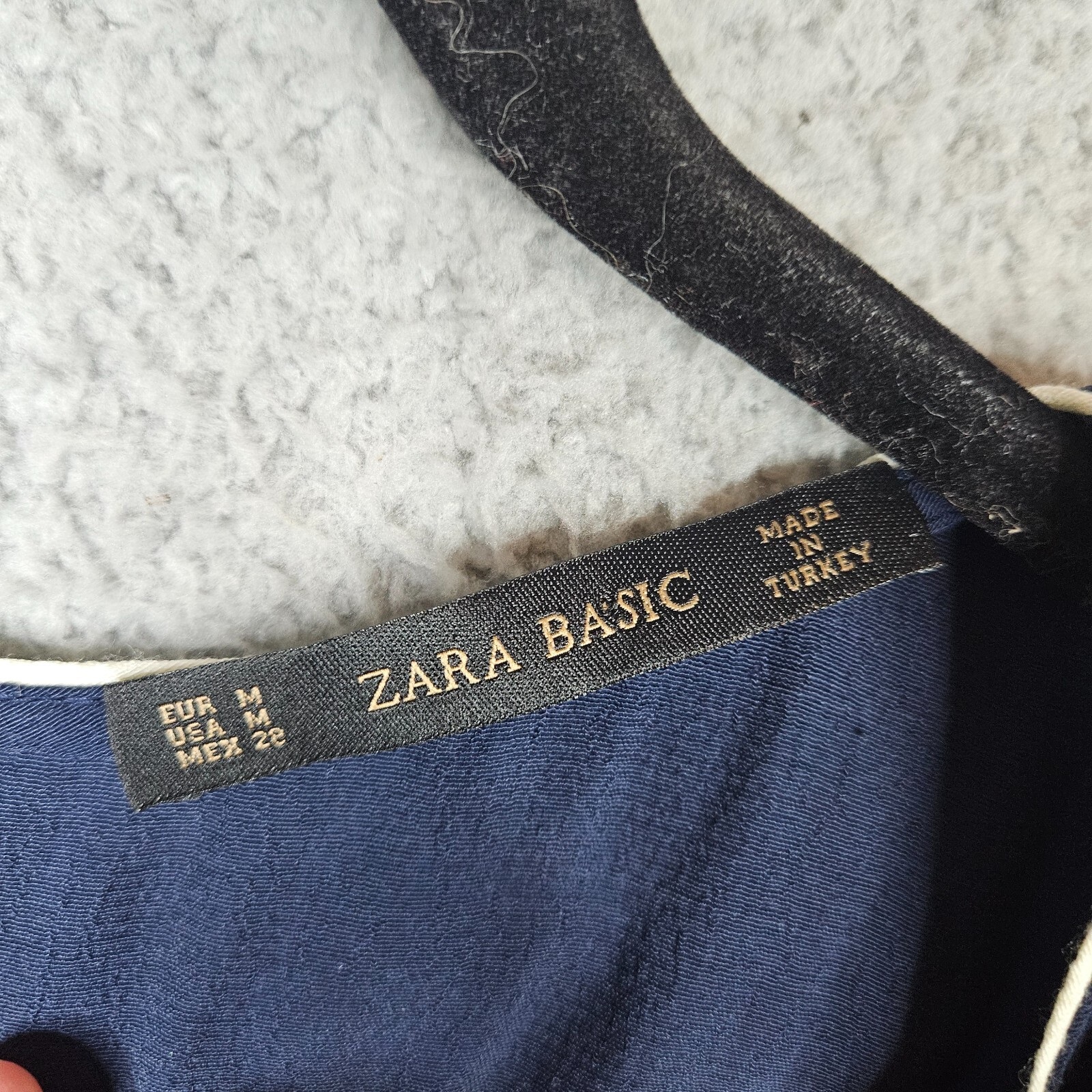 ZARA BASIC Women's Navy Round Neck Cropped Top Si… - image 5