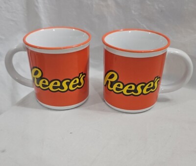 2 Reese's Peanut Butter  Cup Coffee Mug Set - Galerie Candy Chocolate -NEW