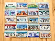 Lot of 100 License Plates- 20 Different States, 5 of Each in Craft Condition