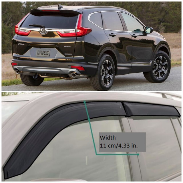 HE15117 Window Visors Guard Vent Wide Deflectors For Honda CRV CRV