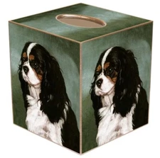 Marye-Kelley King Charles Spaniel Tissue Box Cover New