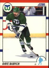 1990 SCORE NHL HOCKEY Trading Card #172 -- Dave Babych, Hartford Whalers