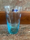 Marquis Waterford Polka Dot Drinking Glass Tumbler Aqua Blue Turquoise 6.25"tall