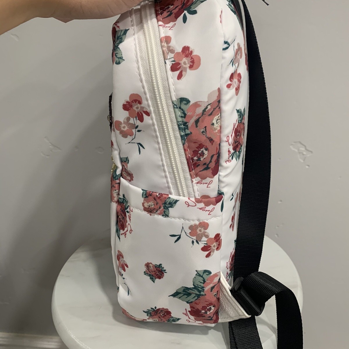Juicy Couture Floral Mini Backpack ? NWT NWT Juicy Couture Black And Pink Floral Print Backpack main image 3