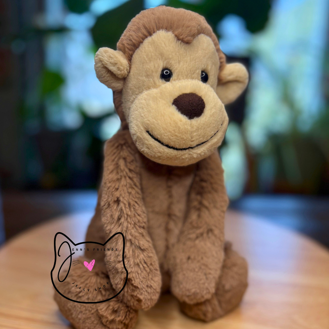  Huge Bashful Monkey サル ぬいぐるみ Jellycat ORIGINAL BASHFUL MONKEY New BNWT Soft Plush Toy Brown
