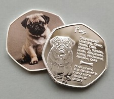 PUG Silver Plated Commemorative Coin, Britain's Favourite Dogs Series - Puppy