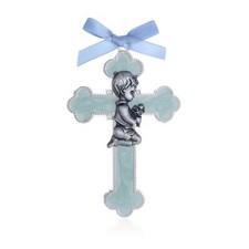Baby Wall Cross Baptism Gift for Boys Praying Boy Cross for Communion Decor