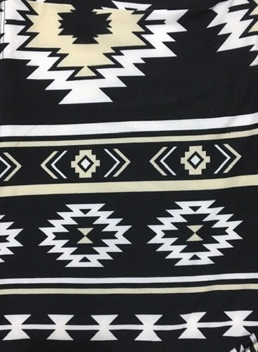 LuLaRoe Leggings ~ TC2 ~ AZTEC TRIBAL ~ BLACK WHITE CREAM ~ UNICORN 18+ NWOT - Picture 2 of 4