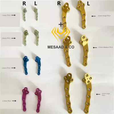 New TPLO Vet Implant Safety Locking Plates L & R 1.5mm to 3.5mm Titanium 14 P CE