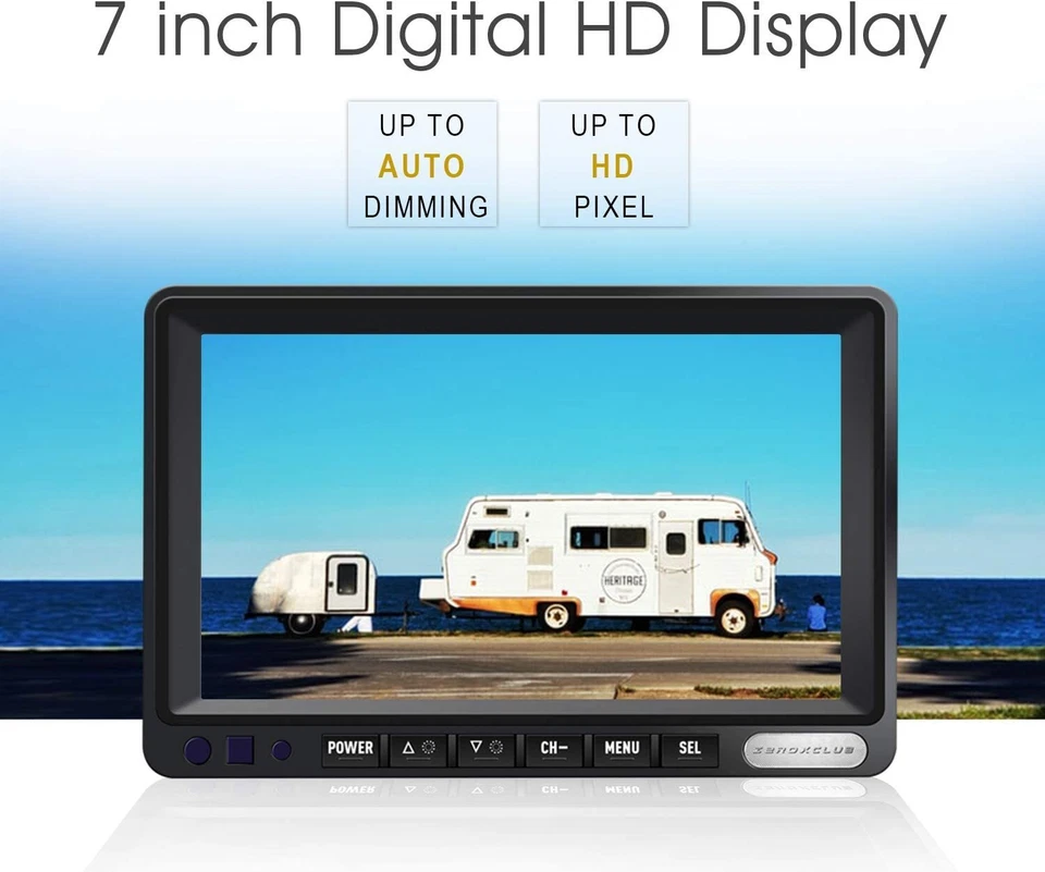 Wireless Backup Camera System Rear View Camera 7" HD 1080P Monitor Waterproof - Image 3 of 4