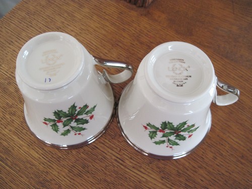 Lenox Holiday Platinum Footed Tea Coffee Cup Set of 2 - Picture 10 of 21