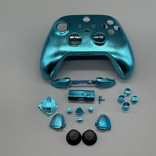 Chrome Blue Xbox Series S X Controller Full Set Housing Shell Case Cover