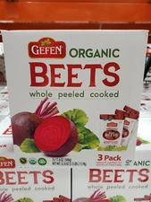Gefen Organic Red Beets Whole Peeled Cooked 3 pack 17.6 oz (3.3 lbs)  (KP)