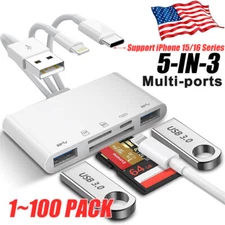 5 in 1 Memory Card Reader USB 3.0 OTG Adapter SD Card Reader For iPhone/iPad LOT