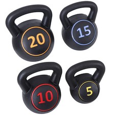 Heavy Duty Kettlebells Set 4-Piece HDPE Coated Kettlebells 5lb 10lb 15lb 20lb