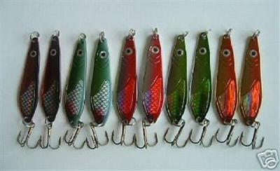 10 NEW Assorted Spoon Metal Fishing Lure Bait Lot 2.75''