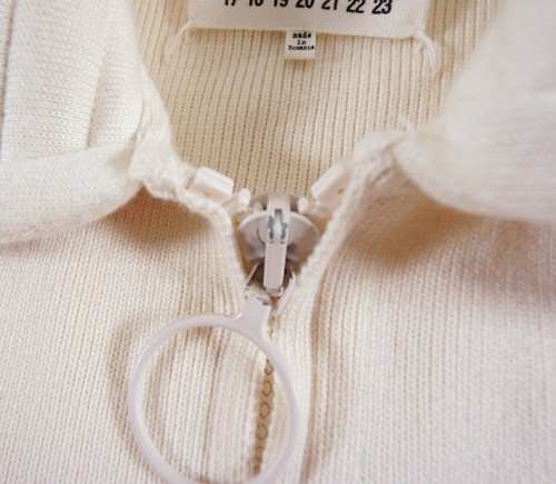 Maison Margiela Jacket Mens Small Cream Ribbed Knit Full Zip Luxury Adult FLAWS* - Picture 9 of 19