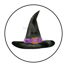 30 Halloween stickers labels tags envelope seals party favors Witches hat