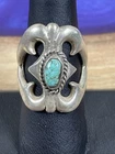 Large Vintage Unique Navajo Sterling Silver 925 Turquoise Ring Sz 7