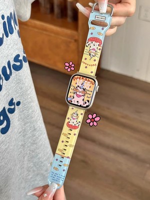 Apple Watch Armband Cartoon Tier Motive bunt süß Austauscharmband kompatibel