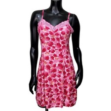 Vintage 90s California Dynasty Expressions Pink Rose Floral Nightgown Chemise