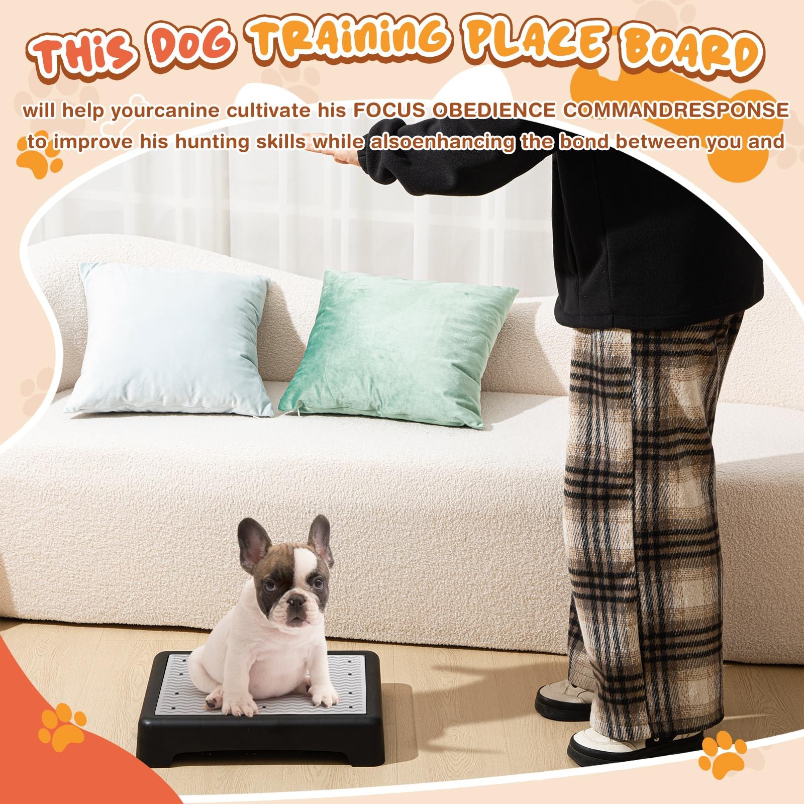 2 Pcs Dog Training Platform Dog Place Board with Non-Skid Surface, Portable A...