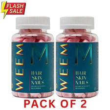 WEEM Hair Skin and Nails Gummies, Vegan biotin Vitamins, Healthy Hair- Pack of 2