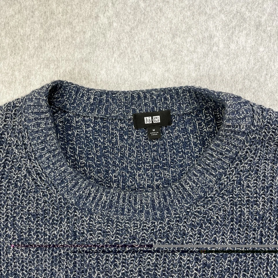 Suéter Uniqlo Para Hombres Mediano Pescador Tejido Waffle Cuello Redondo Pullover Foto 2 de 4