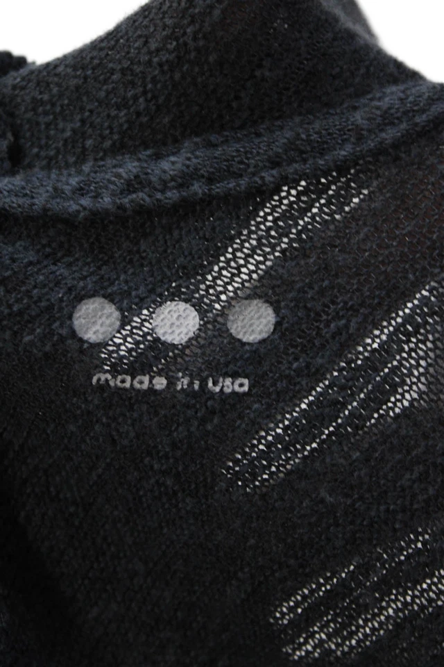 Three Dots Womens Long Sleeves Wrap Sweater Dark Gray Cotton Size Medium Foto 4 de 4
