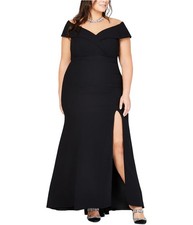XSCAPE Womens Sweetheart Gown Dress, black, Plus Size, 16W