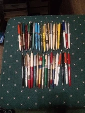 Vintage Advertisement Ballpoint Pens Lot Of 38 Decent Many Older Brands Rare Htf