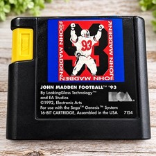 John Madden Football 93 Sega Genesis 16-Bit Game Cartridge Tested EA Sports