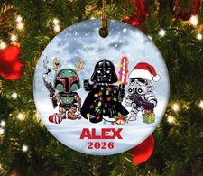 Personalized Boba Fett Darth Vader Stormtrooper Christmas 2026 Ornament