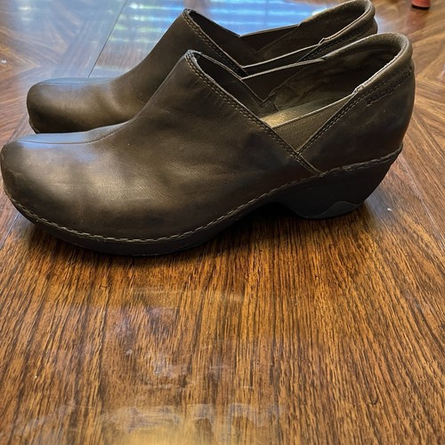 Patagonia Women’s Leather Loafers Clogs Shoes Deep Espresso Brown Slip On Sz 11 - Picture 6 of 9