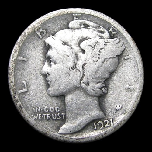 1921-D Mercury Dime Silver ---- Nice Detail RARE Coin ---- #KK608