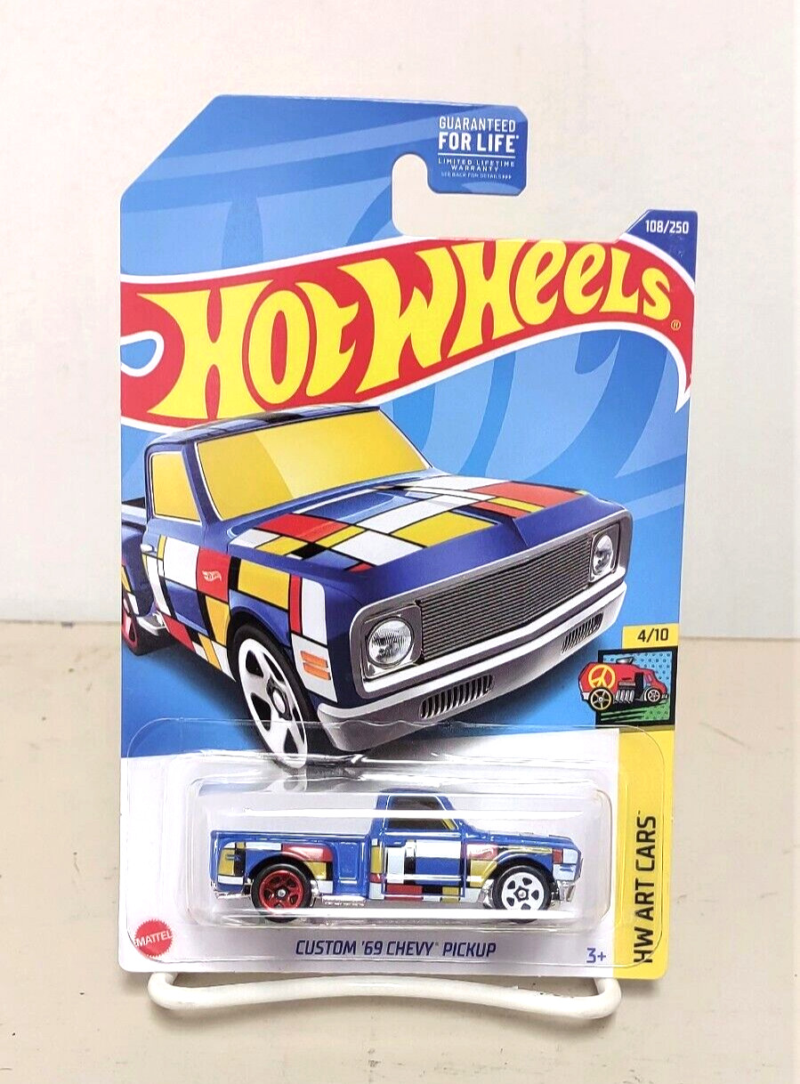 2022 Hot Wheels HW Art Cars Custom '69 Chevy Pickup Blue #4/10 #108/250 NOC C17