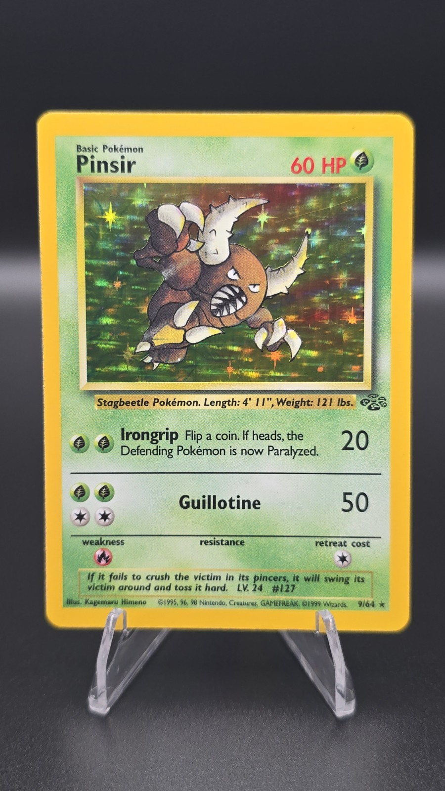 Pinsir ✨ Pokemon 1999 Jungle Unlimited Holo Rare 9/64 (LP)
