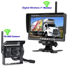 Wireless Backup Camera Night Vision System w/ 7" Monitor for RVs Truck Trailer