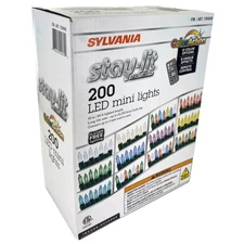 Sylvania Stay Lit Platinum 200 LED Mini Lights - 12 Color Options - 66 Ft - NEW