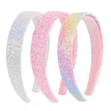 Headbands for Girls, 3 Pack Sparkly Glitter Toddler Girls Headbands Bling Pink