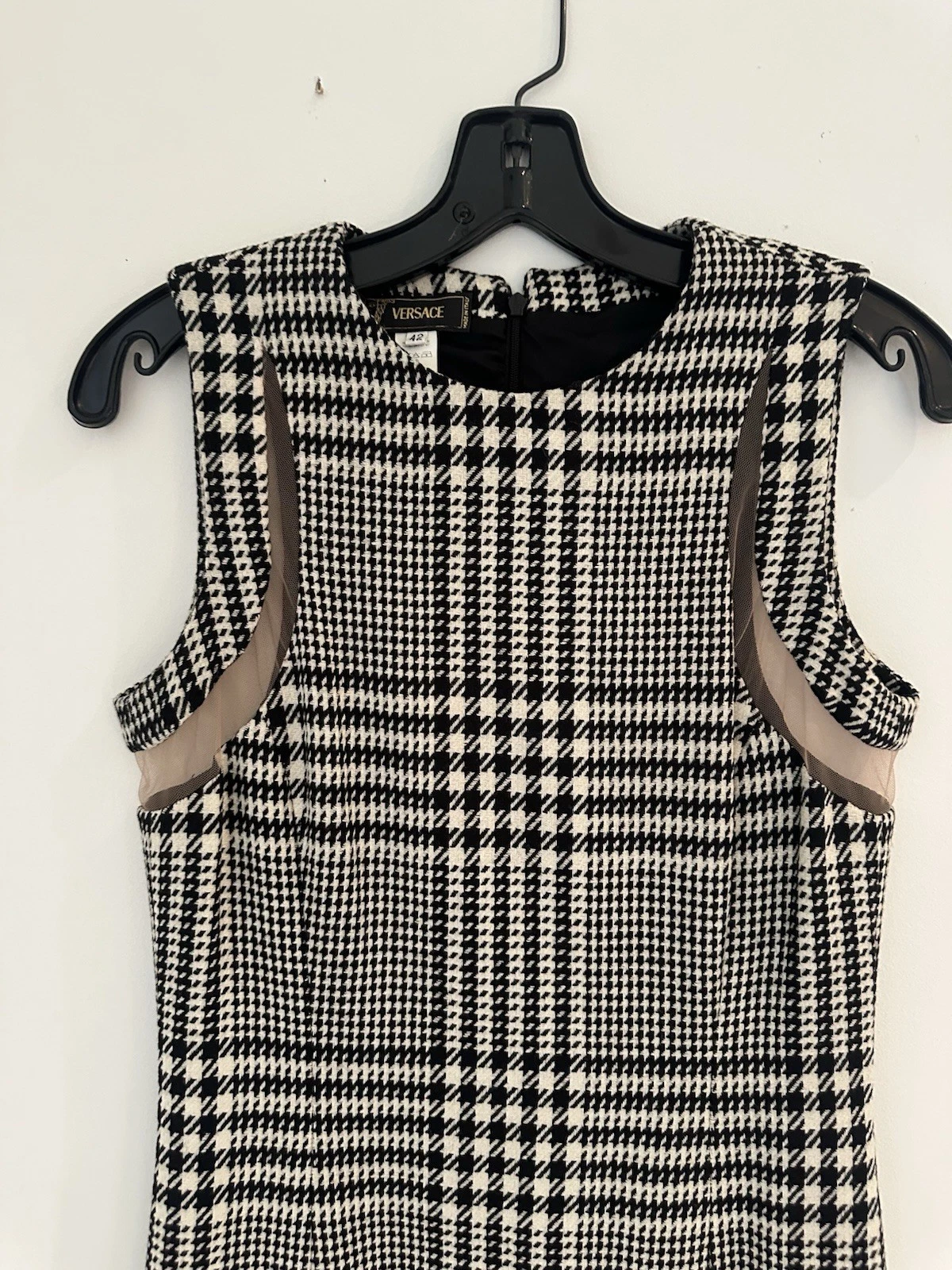 Versace pied de poule senza maniche antistress taglia 42 us taglia 6