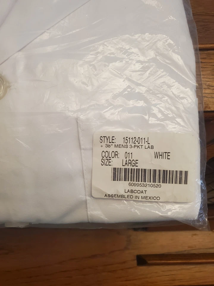 Lab Coat White Sz LARGE by Meta 38 in NEW In Bag - Image 3 of 4