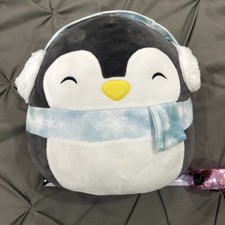 12  Luna Squishmallow Penguin with Earmuff Christmas Holidays Winter Plush