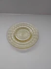 Vtg Anchor Hocking Block Optic Yellow Depression Glass 8 1/4" Salad Plates (3)