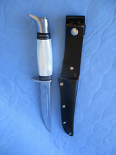 Altes Jagdmesser Herbertz  ROSTFREI  SOLINGEN  INOX mit Lederscheide Länge 27cm