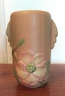 Vintage WELLER FLORAL VASE Pink/Peach Dogwood Flower Art Deco Style 6 5/8" Tall