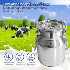 14L Electric Milking Machine Vacuum Impulse Pump Cow Milker Stainless Steel