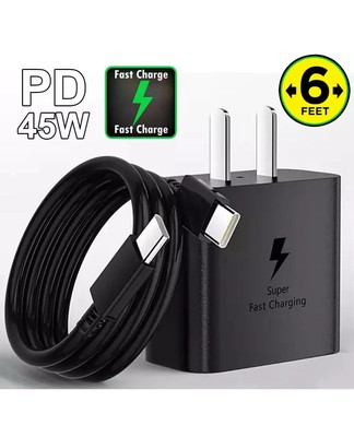 Cargador Super Rapido Con 6Ft Tipo C 45W Para Samsung Galaxy S21 F S23 Plus