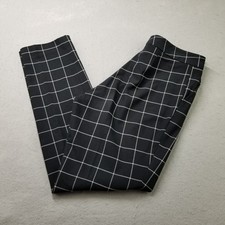 Vince Camuto Pants Womens Size 10 Black Check Stretch Dress Polyester